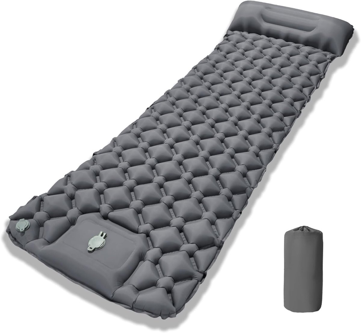 Isomat, campingmatras, ultralicht voor buiten, klein verpakkingsformaat met voetpomp en kussen voor wandelen, strand - ShopVlot