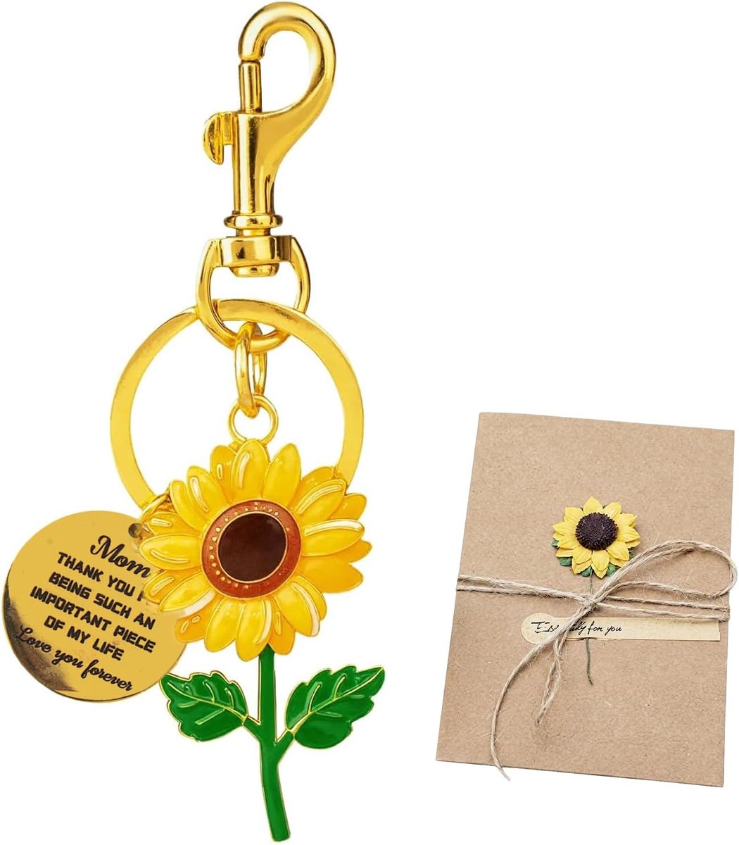 SnelShoppen - Dames Tassel Pendant met Zonnebloem, Kerstcadeau voor Vrouwen, Sleutelhanger, Kleurrijke Tasaccessoire, Perfect voor Feestdagen