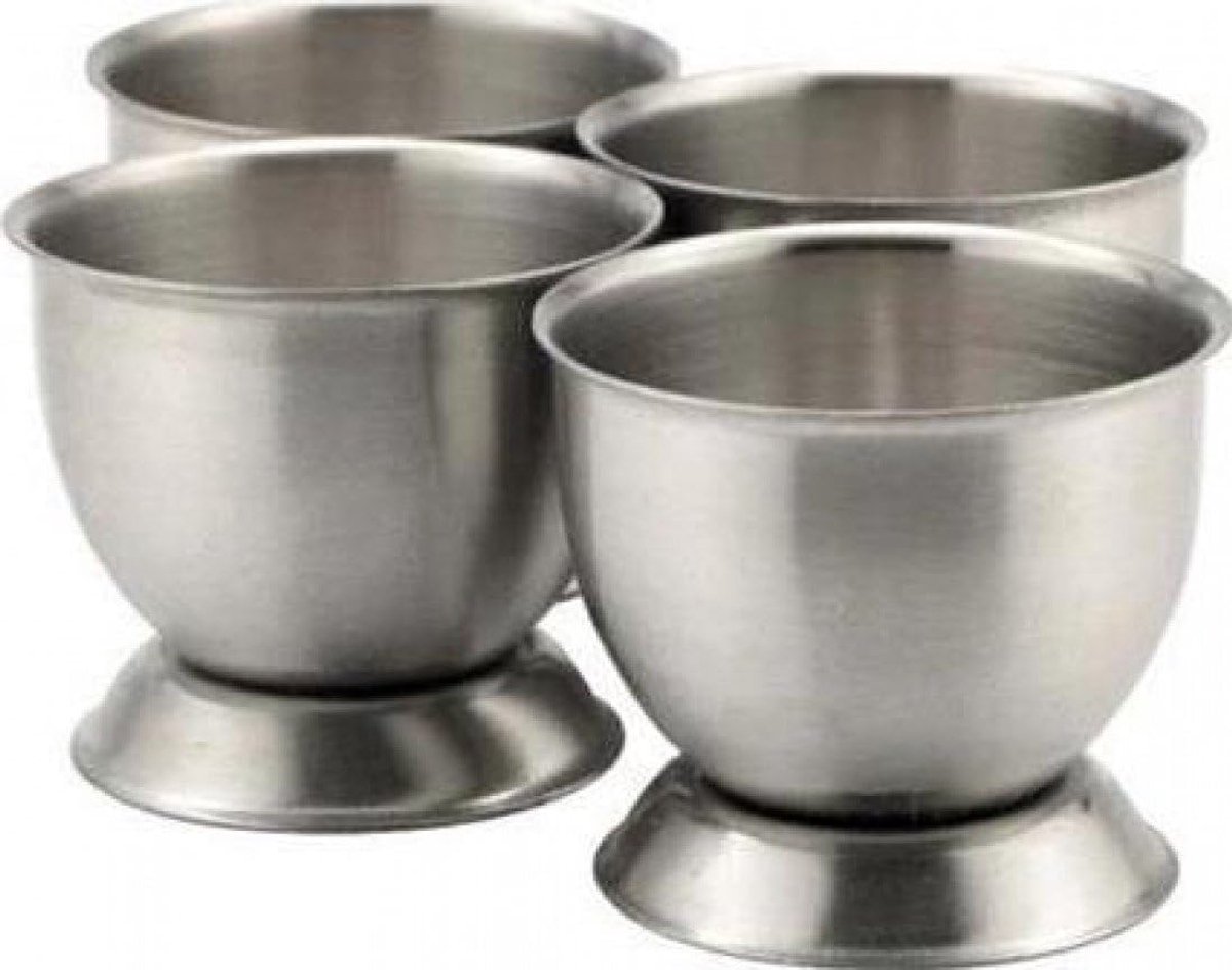 Set of 4 Egg Cups - Stainless Steel Egg Holders, Boiled Egg Holder for Breakfast, Durable and Dishwasher Safe Egg - ShopVlot