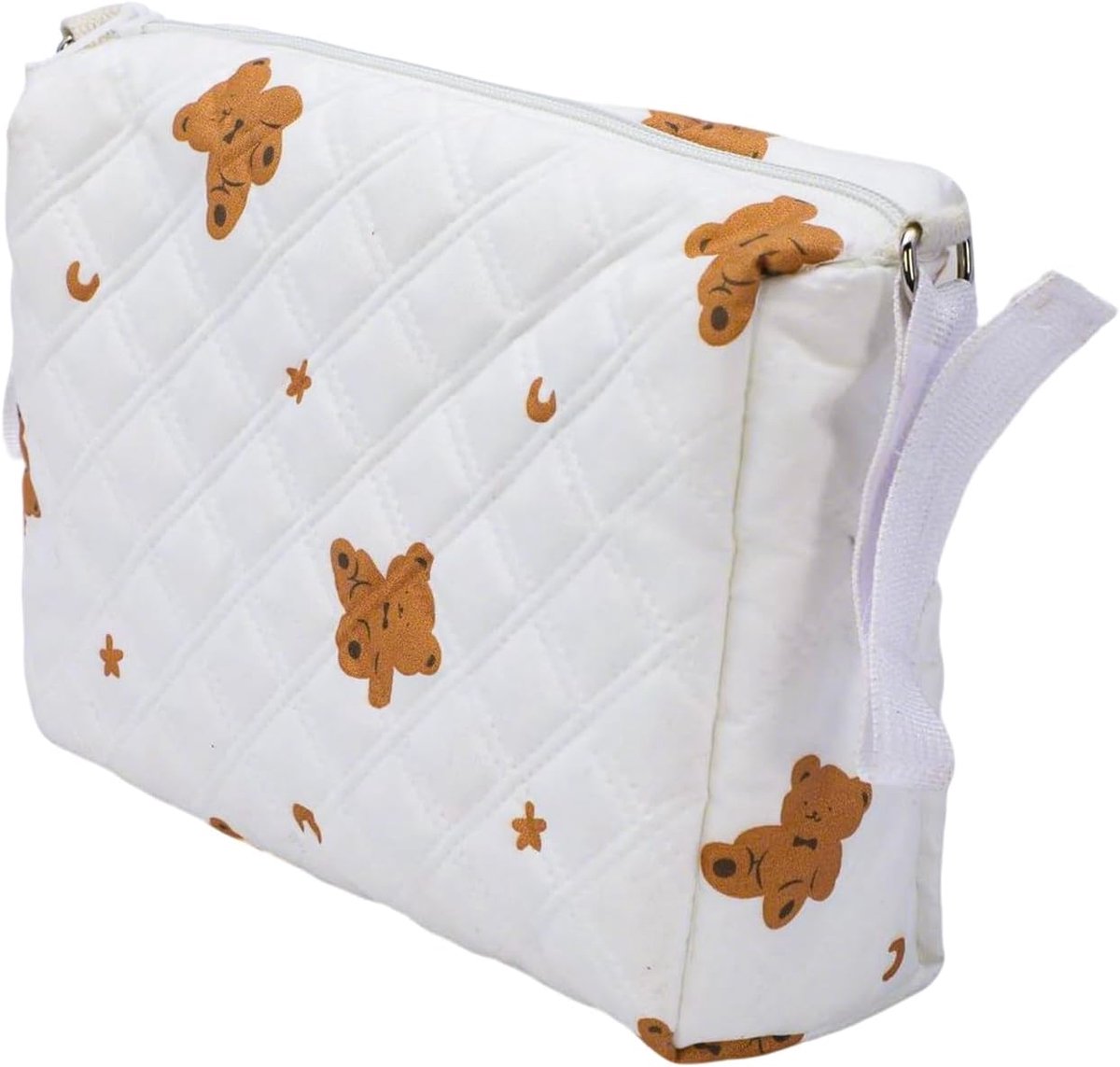 SnelShoppen - Kleine Luiertas voor Baby's - Wasbaar - Berenprint - 25 x 17 x 10 cm - Voor Luiers, Doekjes en Speelgoed - Praktisch voor Wandelen, Reiz