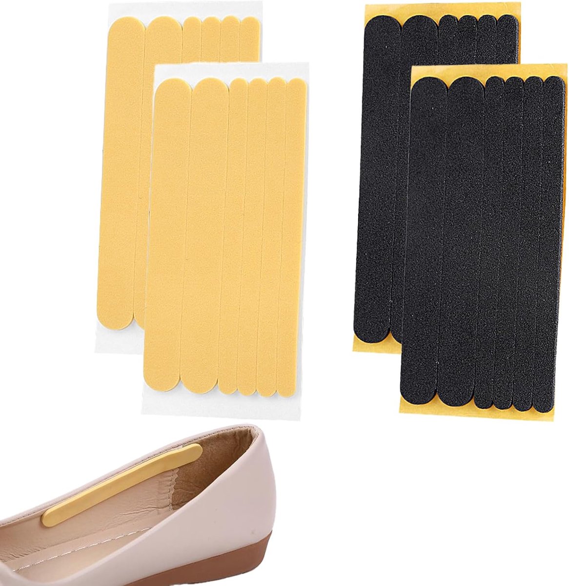 Hielgrepen voor schoenen, EVA-materiaal, zwart en nude, 24 stuks, antislip schoeninzetstukken - ShopVlot