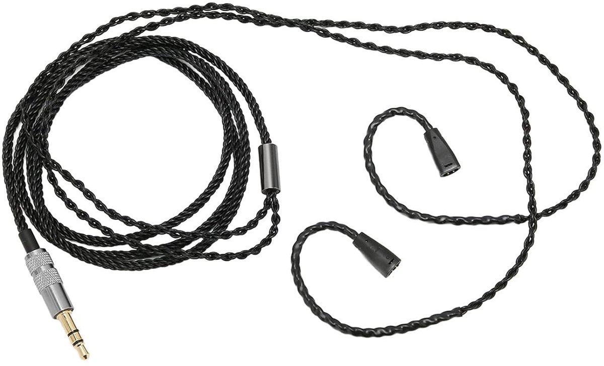 SnelShoppen - 3.5Mm Hoofdtelefoon Audio Kabel, Upgrade Vervangingskabel voor IE8 IE80 IE8i Oortjes, Geluidsisolatie, Koper, 1.2M