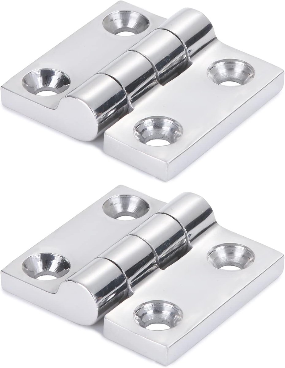 SnelShoppen - Hoogglans Stalen Deurkasten Scharnieren RVS Hinge Voor Marine Boot SUS316 50mm x 50mm 2 Stuks