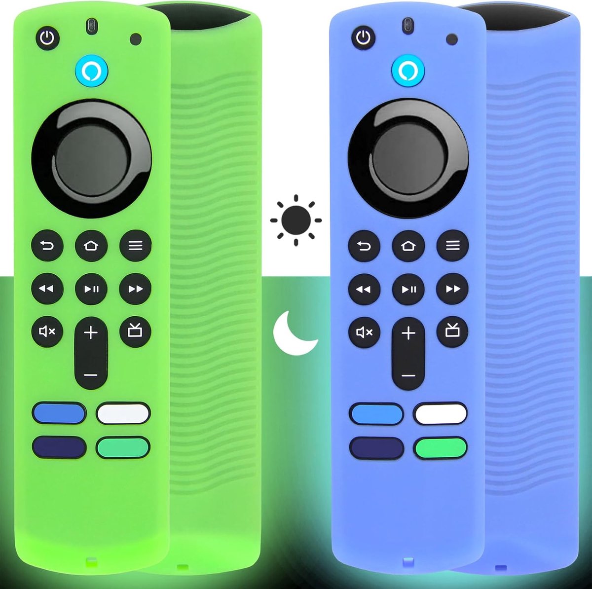 [2 Pack] Pinowu Firestick Remote Control Cover Case (Glow in the Dark) Compatible with Fire TV Stick 4K Alexa Voice - ShopVlot