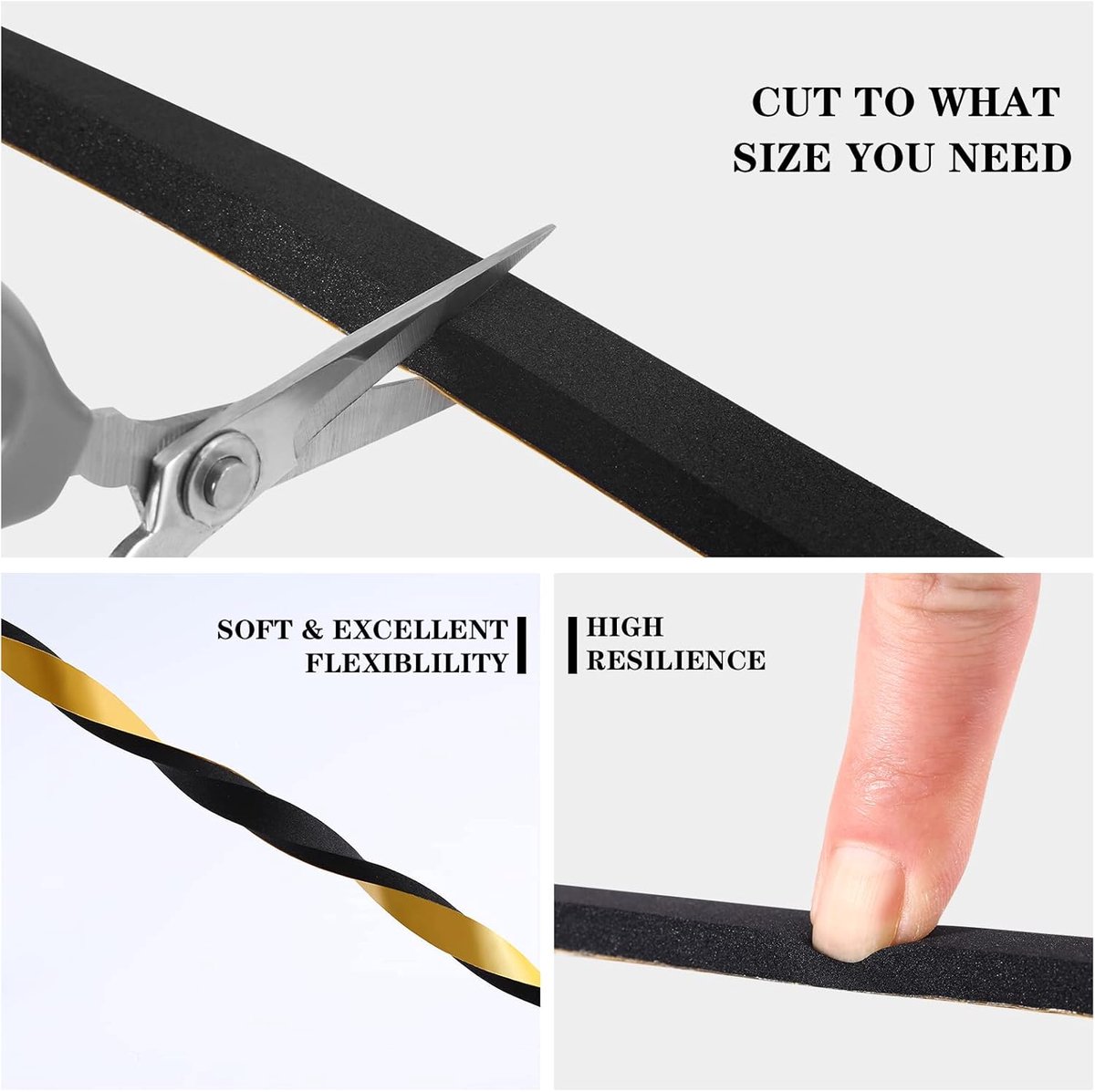 SnelShoppen - Zelfklevende Sealing Tape 12 mm x 6 mm/8 m voor Deuren en Ramen, Geluidsisolatie Weerstrip, Vlamvertragend Schuim, Anti-botsing, Koudebe