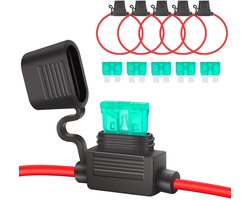 JatilEr 5pcs Inline Fuse Holder 12AWG 12V, Waterproof Automotive Fuse Holder, Copper Wire with 20A Standard Fuses for - ShopVlot