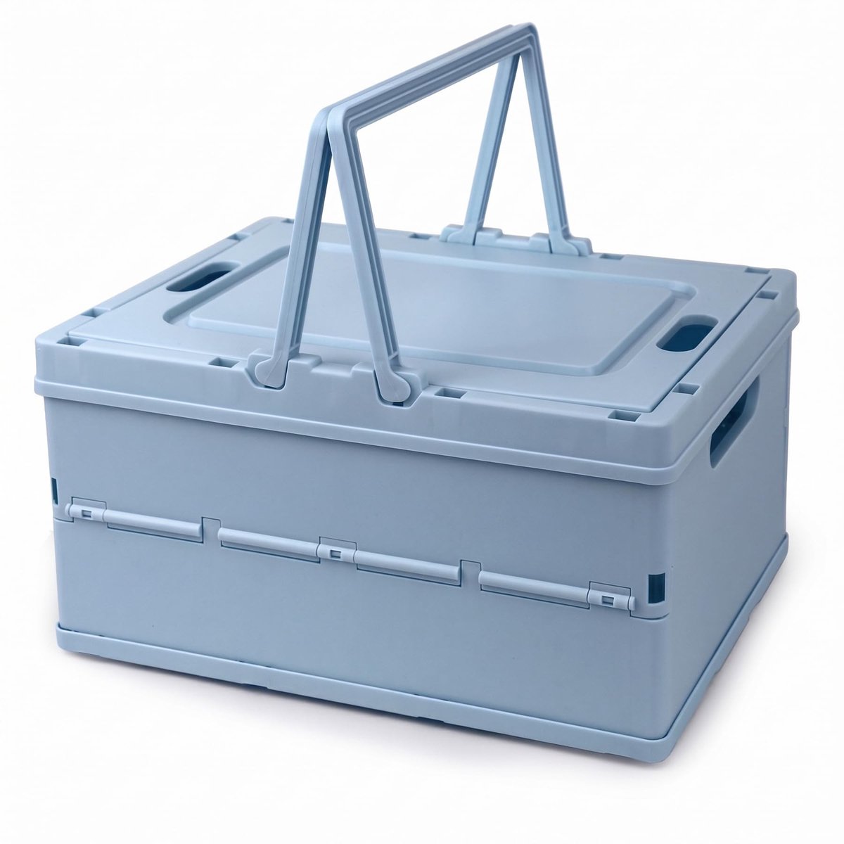 Omgoods - Vouwbare Opbergdoos met Deksel en Handvat (Blauw)