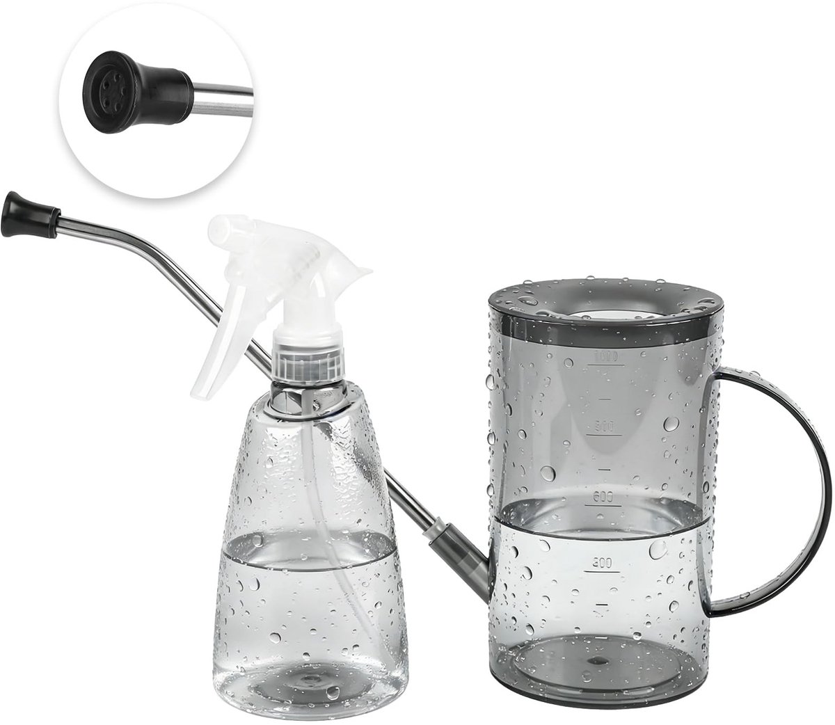 Omgoods - 2-delige Gieterset met 1L Gieter en 500ml Spuitfles