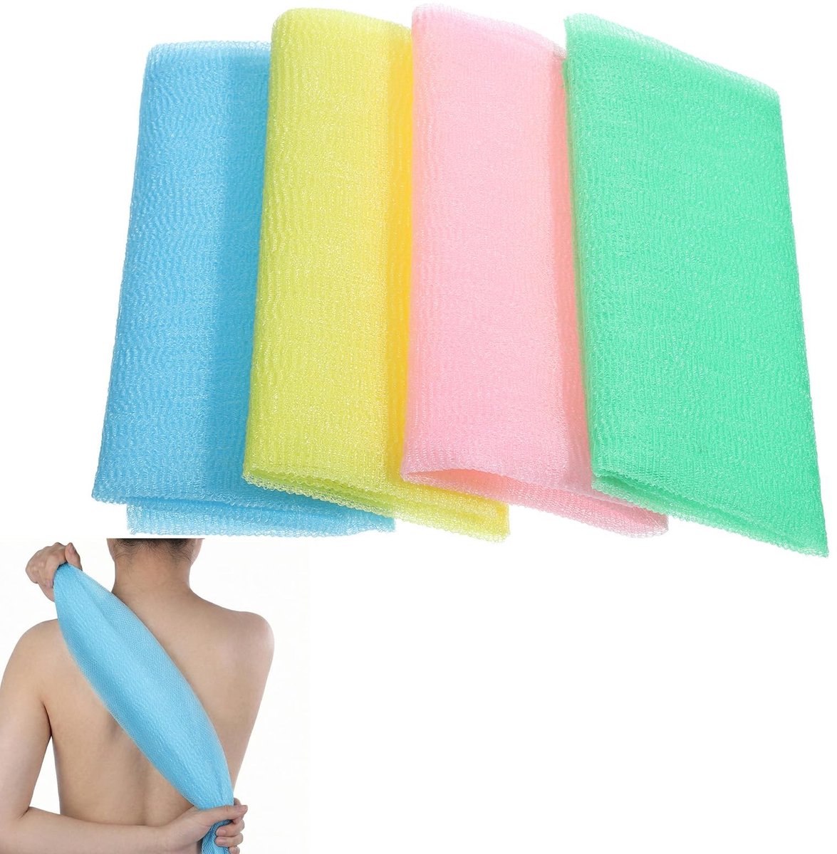 Omgoods - Set van 4 Exfoliërende Washandjes voor het Lichaam