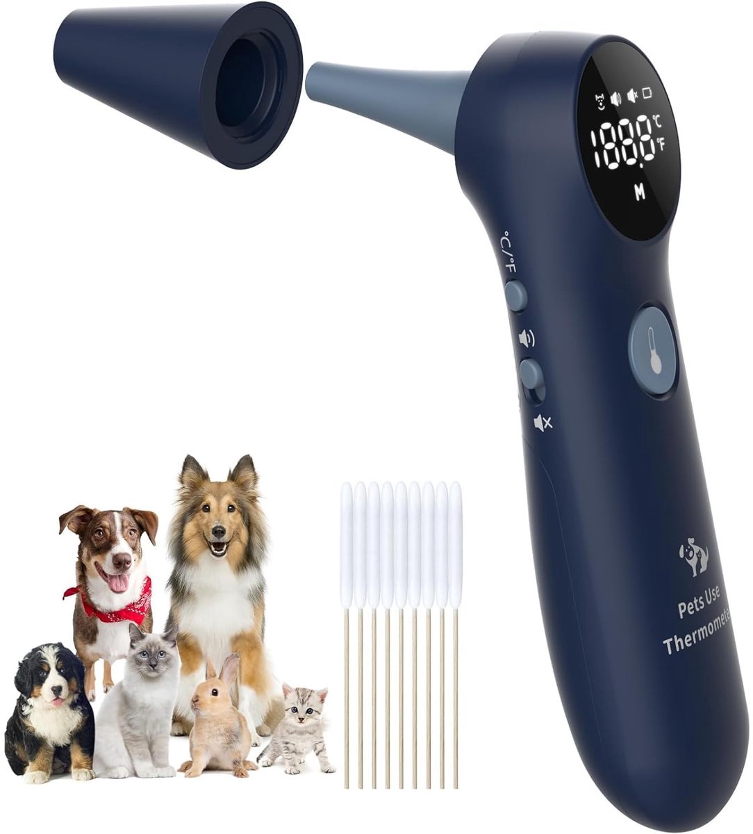 Omgoods - Digitale Oorthermometer voor Huisdieren met Geluidsknop