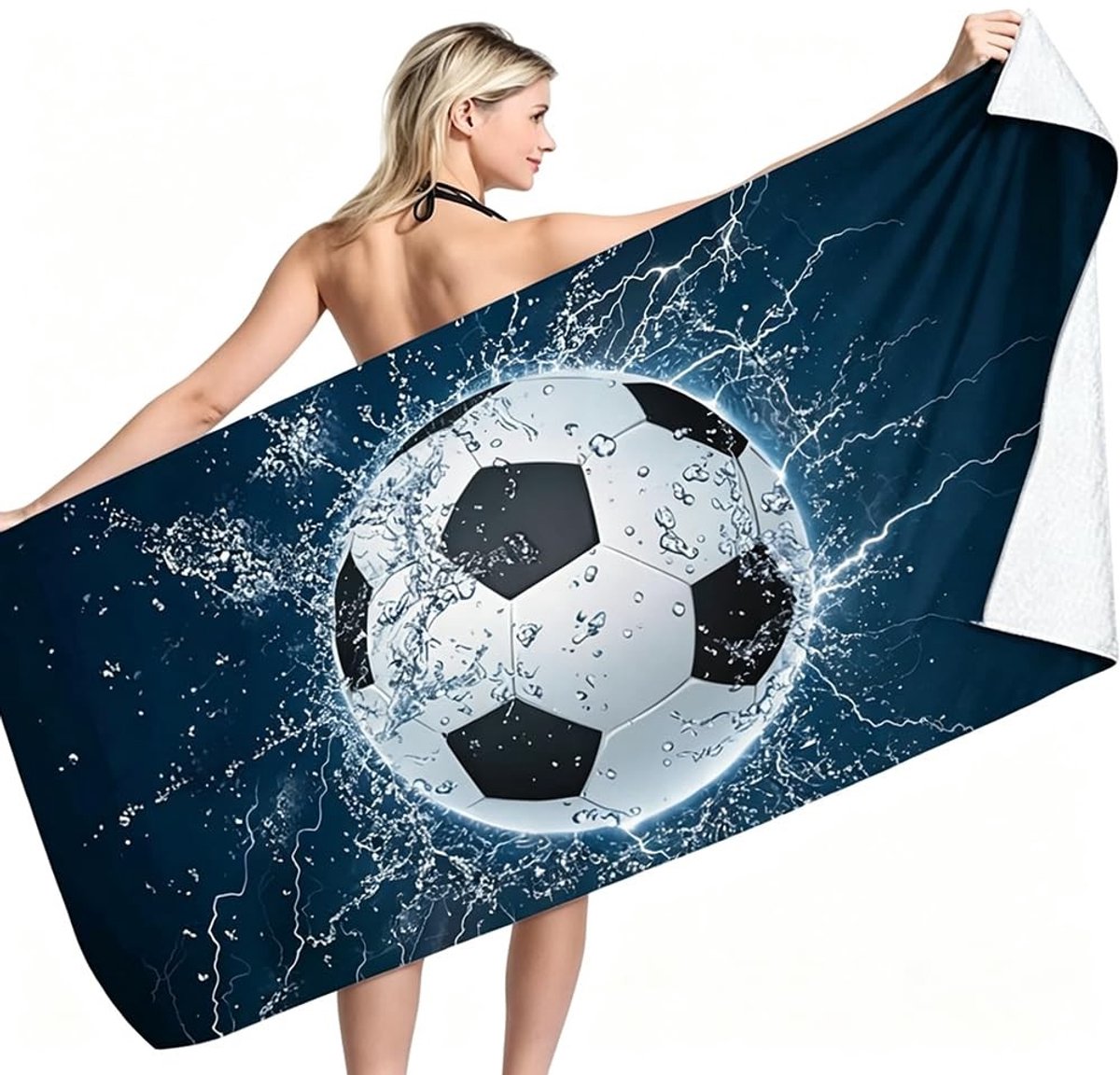 Omgoods - Voetbal Strandhanddoek, Lichtgewicht en Zandbestendig