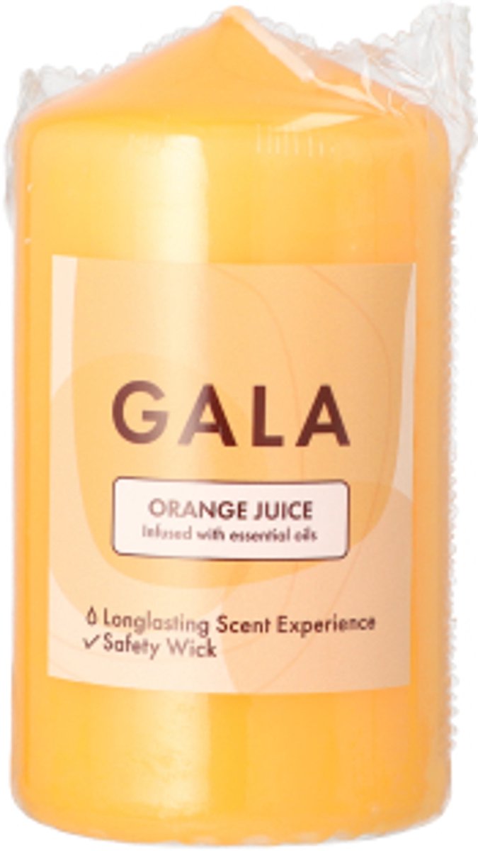 6x GALA Geurstompkaarsen Ø 58 mm · 110 mm oranje - Orange Juice