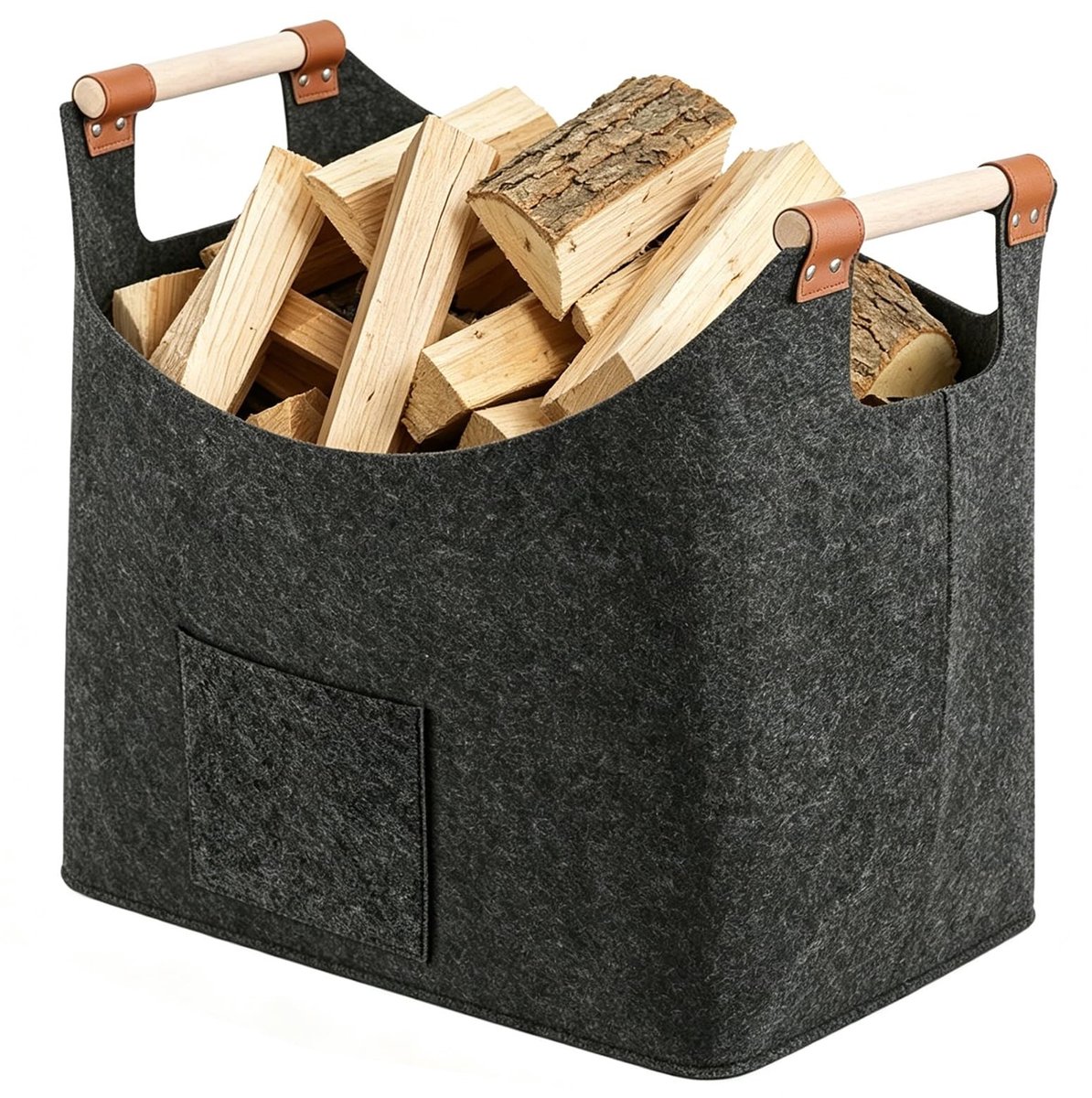 Omgoods - XL Houtmand voor Haardhout met Handvaten