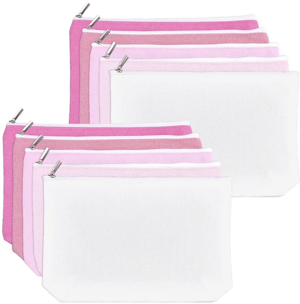 Omgoods - 10 Pcs Canvas Cosmetische Tassen - Boheemse Stijl voor Reizen en Cadeaus