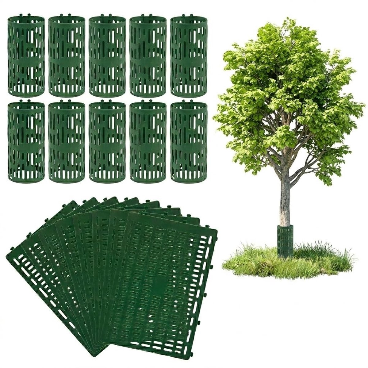 Omgoods - Set van 10 Boomstambeschermers van Polypropyleen