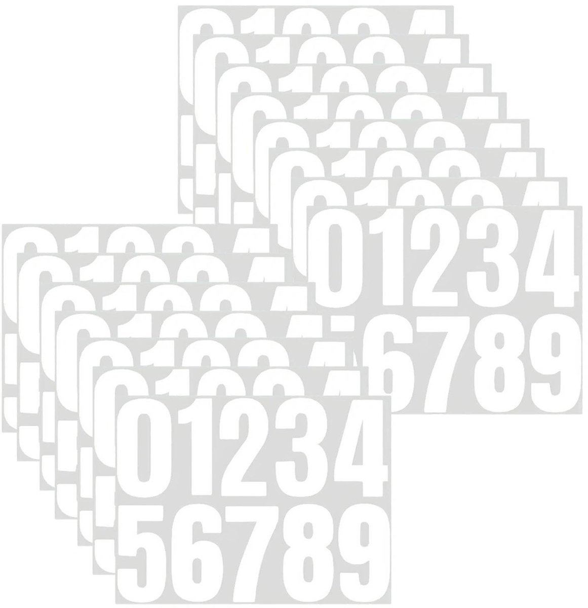 Omgoods - 150 Stuks Zelfklevende Cijferstickers 10 cm Reflecterend en Waterdicht