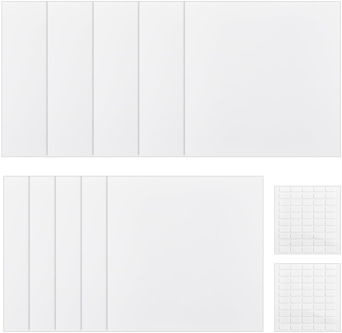 Omgoods - Set van 10 Witte Platen voor Muurafdekking met Dubbelzijdig Plakband