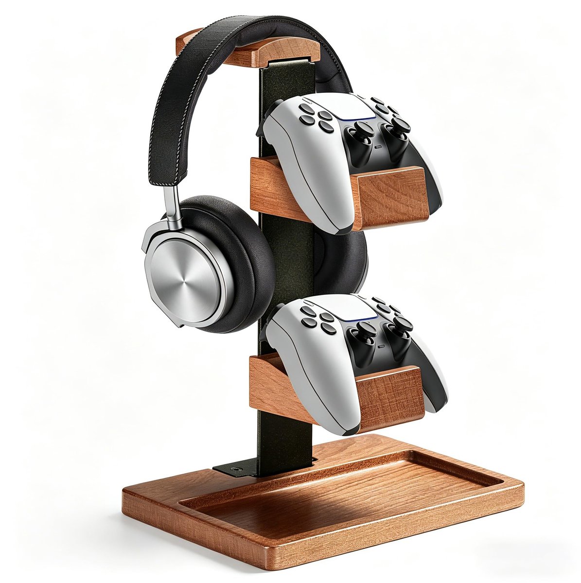 Omgoods - Houten Stand voor Controllers en Headsets met Opbergruimte
