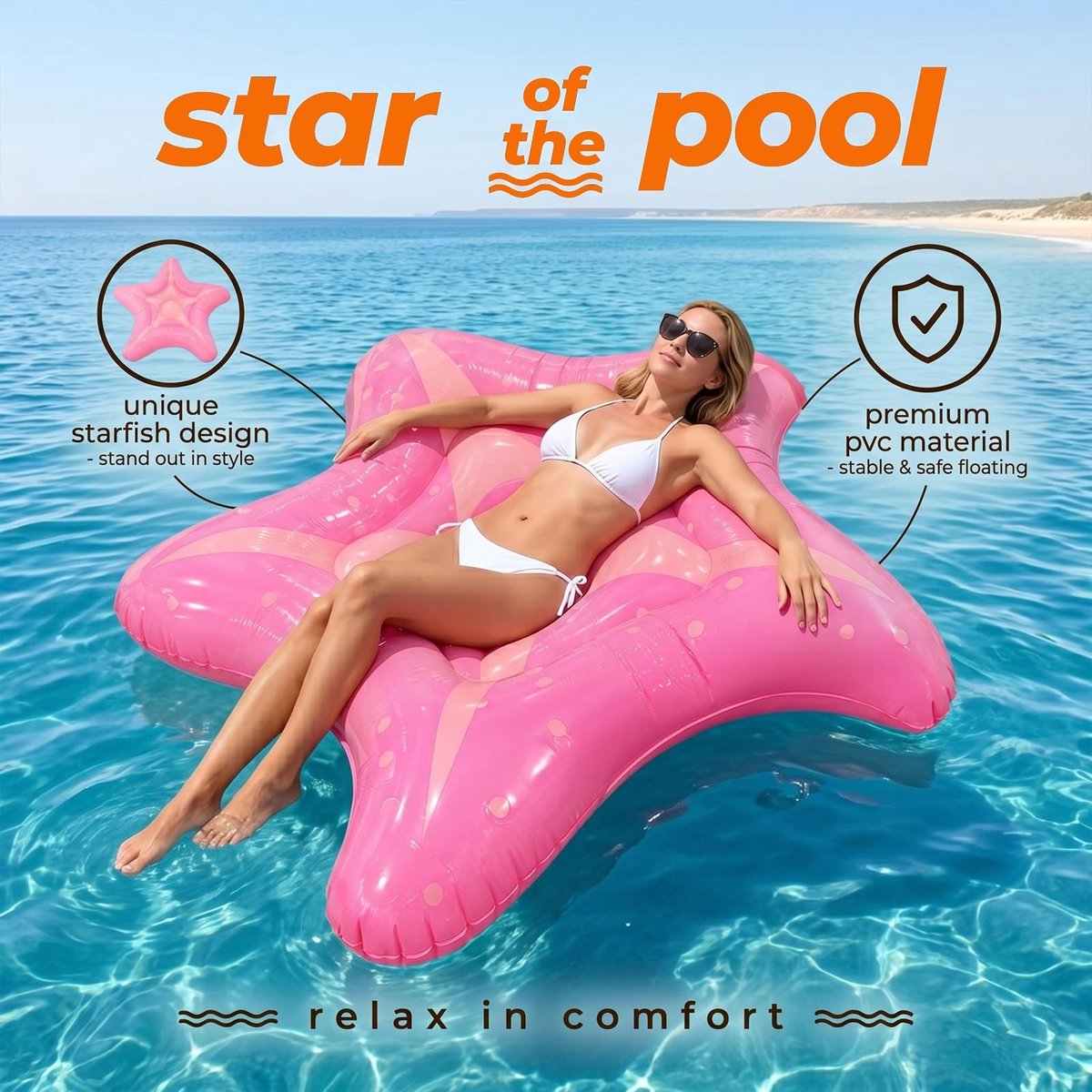 Omgoods - Opblaasbare Waterhangmat - Zeester Luchtmatras voor Zwembad en Strand
