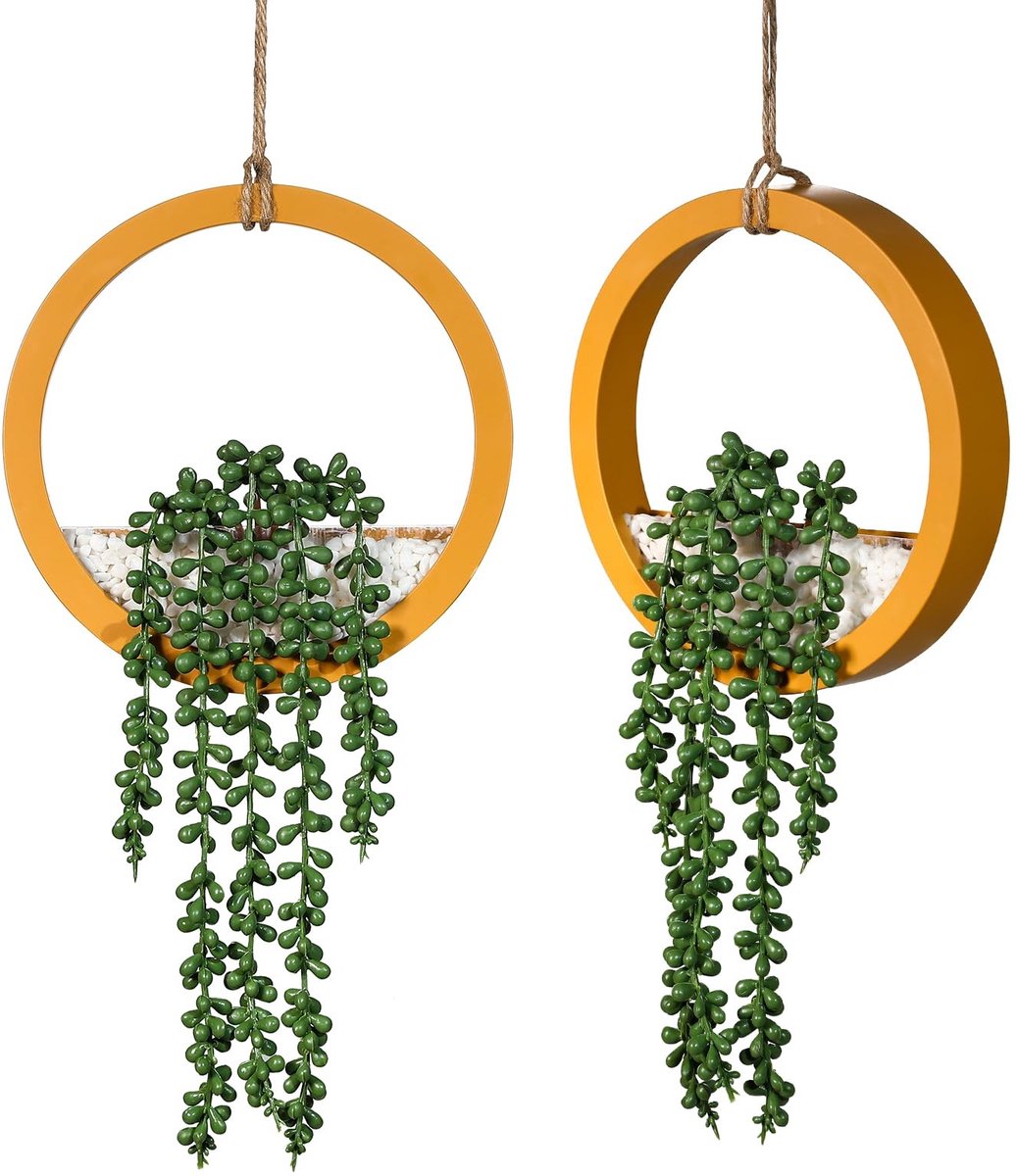 Omgoods - Set van 2 Kunstplanten met Houten Frame