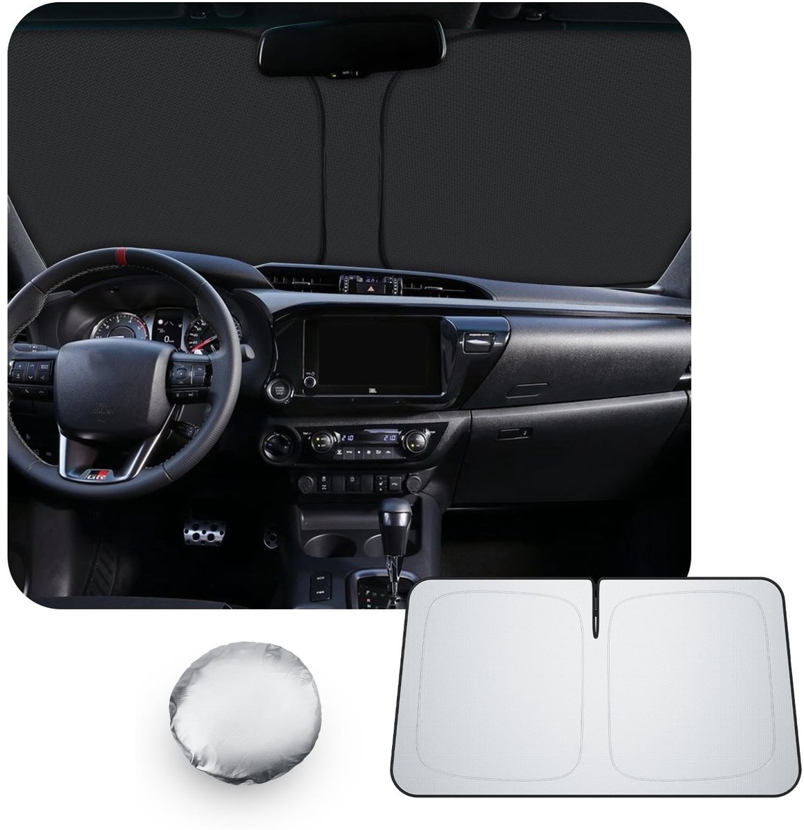 Omgoods - Zonnebescherming voor Toyota Hilux 2016-2026 met Volledige Interieurbescherming