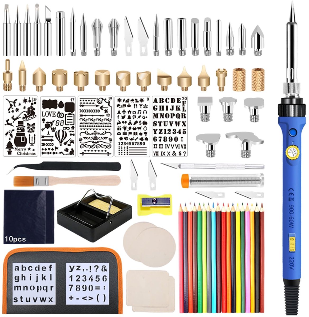 Omgoods - Brandschilderset voor Houtsnijwerk en Pyrografie, 89 Stuks