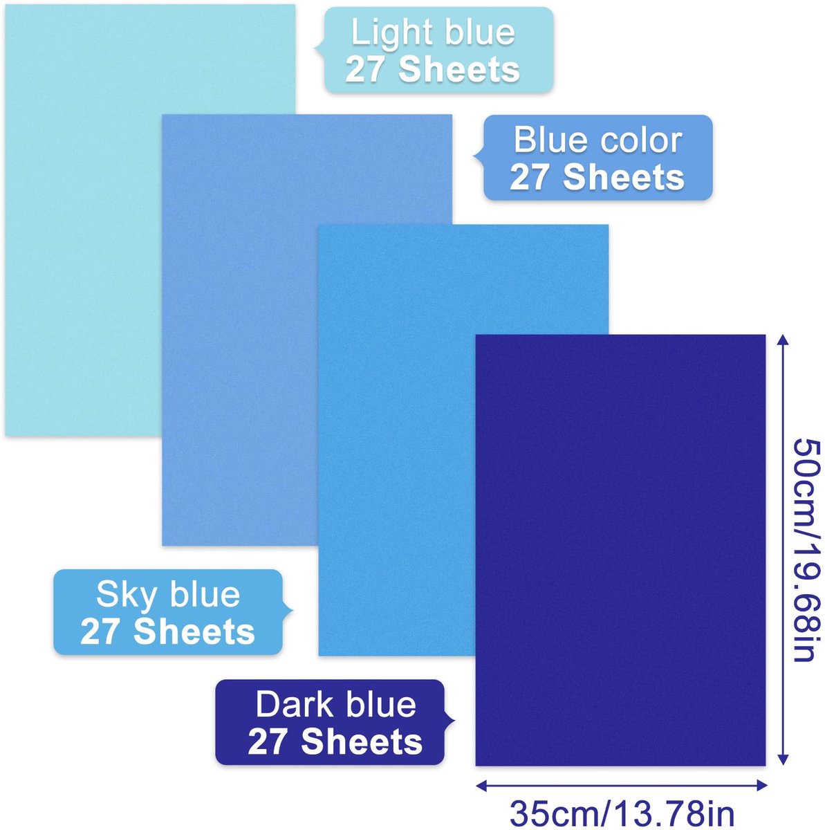 SnelShoppen - 108 Vellen Blauw Cadeaupapier Afsluiting Zijdepapier Bulk Verpakkingspapier voor Pasen, Verjaardag, Bruiloft, Kerstmis en Feestdagcadeau