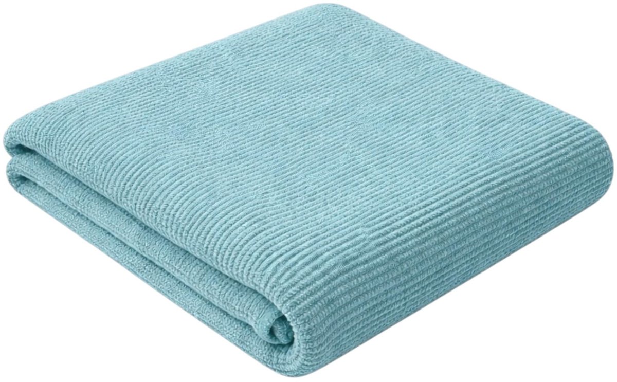Omgoods - Microfibre Handdoek met Wafelpatroon - Ultra Absorberend en Sneldrogend - 250 g/m² - Aqua Groen