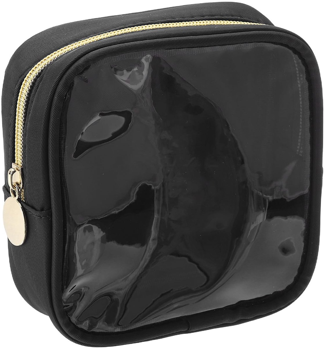 Omgoods - Transparante Make-up Tas - Kleine Draagbare Toilettas voor Dagelijks Gebruik in Zwart