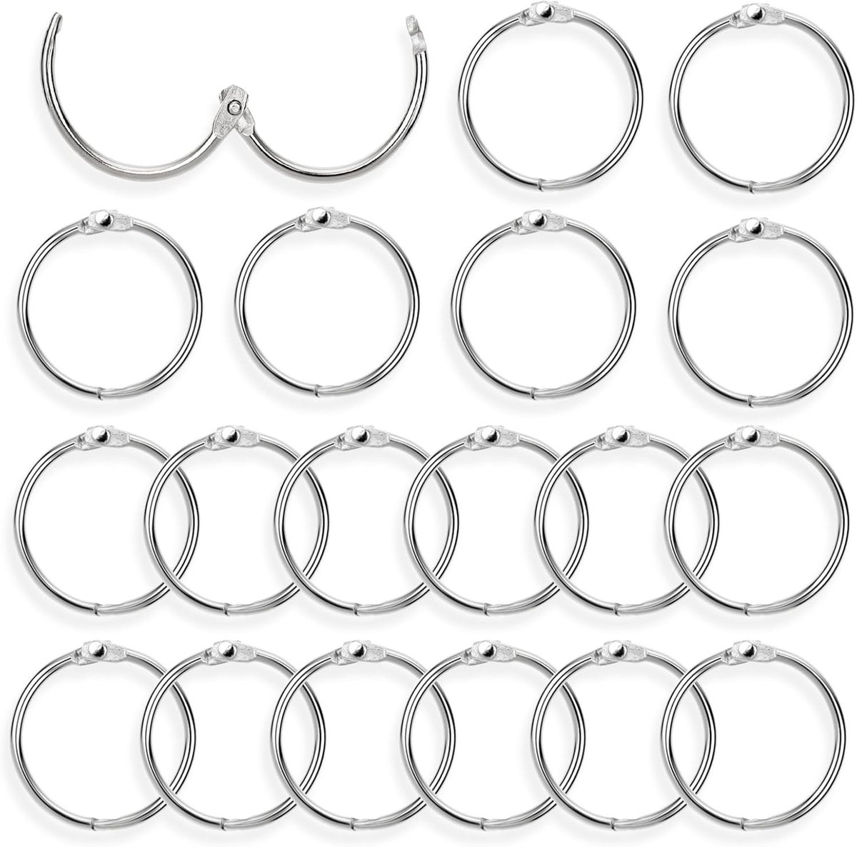 20 Stuks Metalen Boekringen 25mm - Losse Blad, Ringband, Kleine Boekringen voor Flashcards, Schoolprojecten en Kantoorgebruik