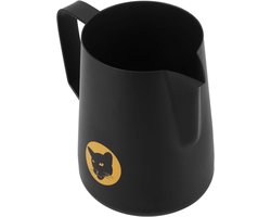 Koffie Opschuimkan - Melkkan Aanrecht - Latte Art Maken - Adelaarsmondstuk Uitloop - 600 ml - Zwart
