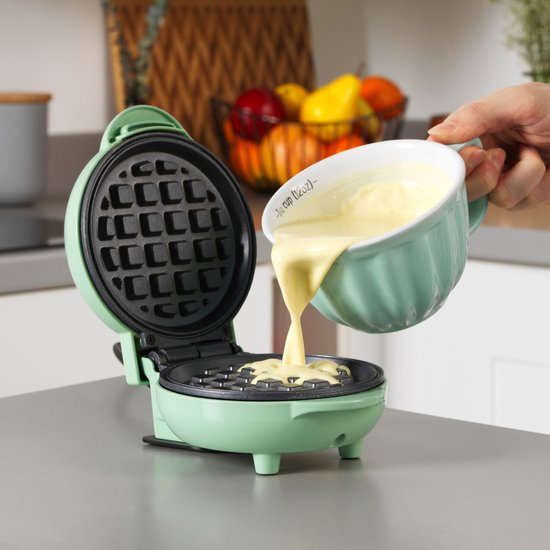Giles & Posner Mini Waffle Maker - Antiaanbaklaag - 11,5 cm plaat van Giles & Posner — afbeelding 2
