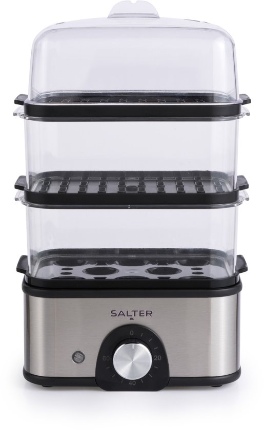 Salter Compact 3-Lagen Voedselstomer - 3 stoommanden - eierkoker