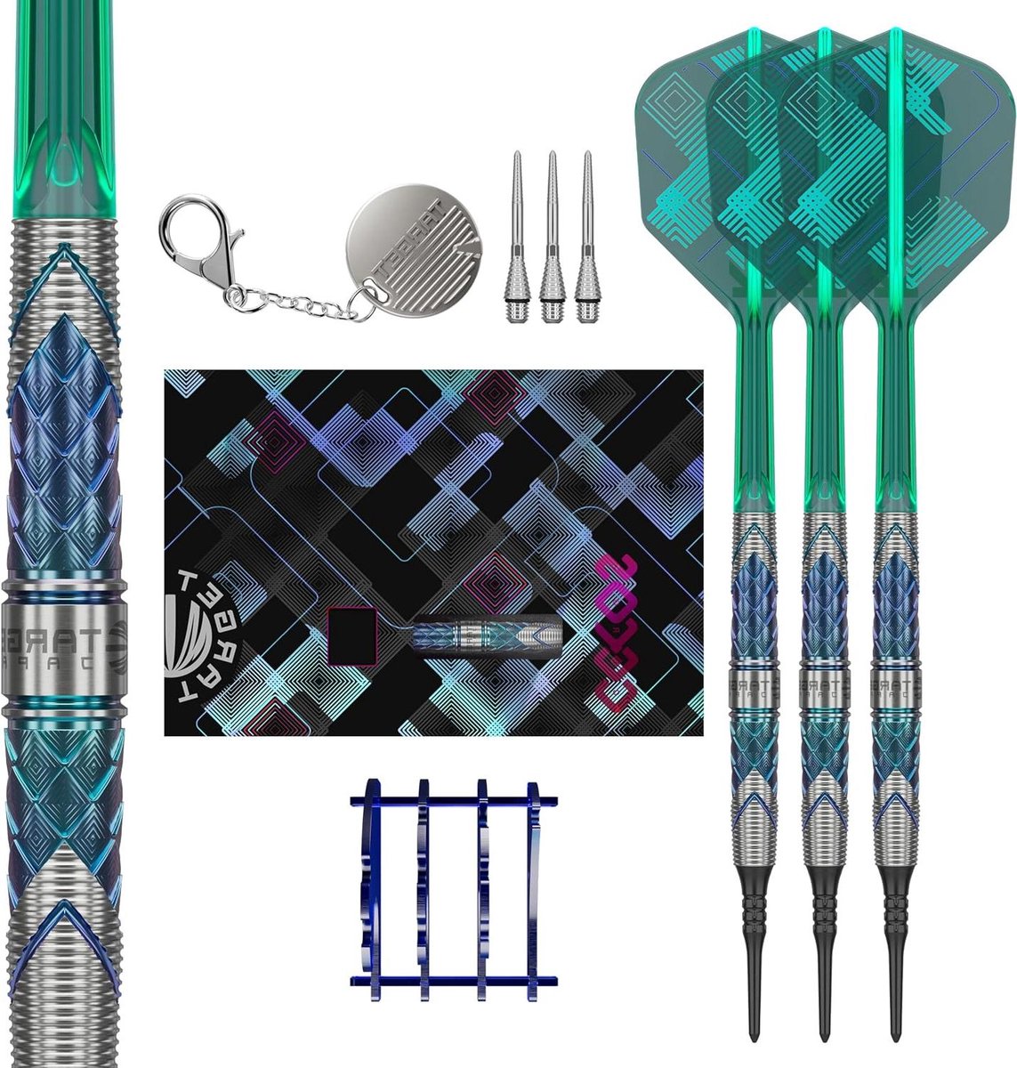 Soft Tip Darts - Dart Set - Darts Spelen - 90% Tungsten - 18G - Blauw Groen