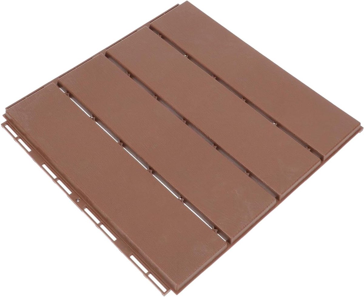 Terrastegels Hout-kunststof - Composiet Vloer - Buiten Terras - In elkaar grijpend ontwerp - 30x30cm - Koffie