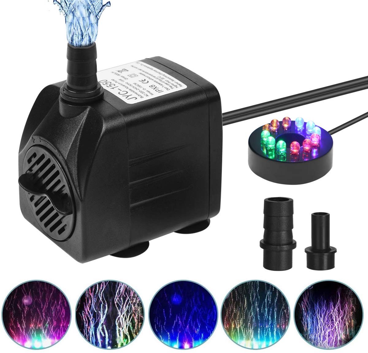 Omgoods - Waterpomp met LED - 15W submersible pomp - Perfect voor aquarium en vijver - Compact ontwerp - Fonteinpomp - Energiezuinig en betrouwbaar...