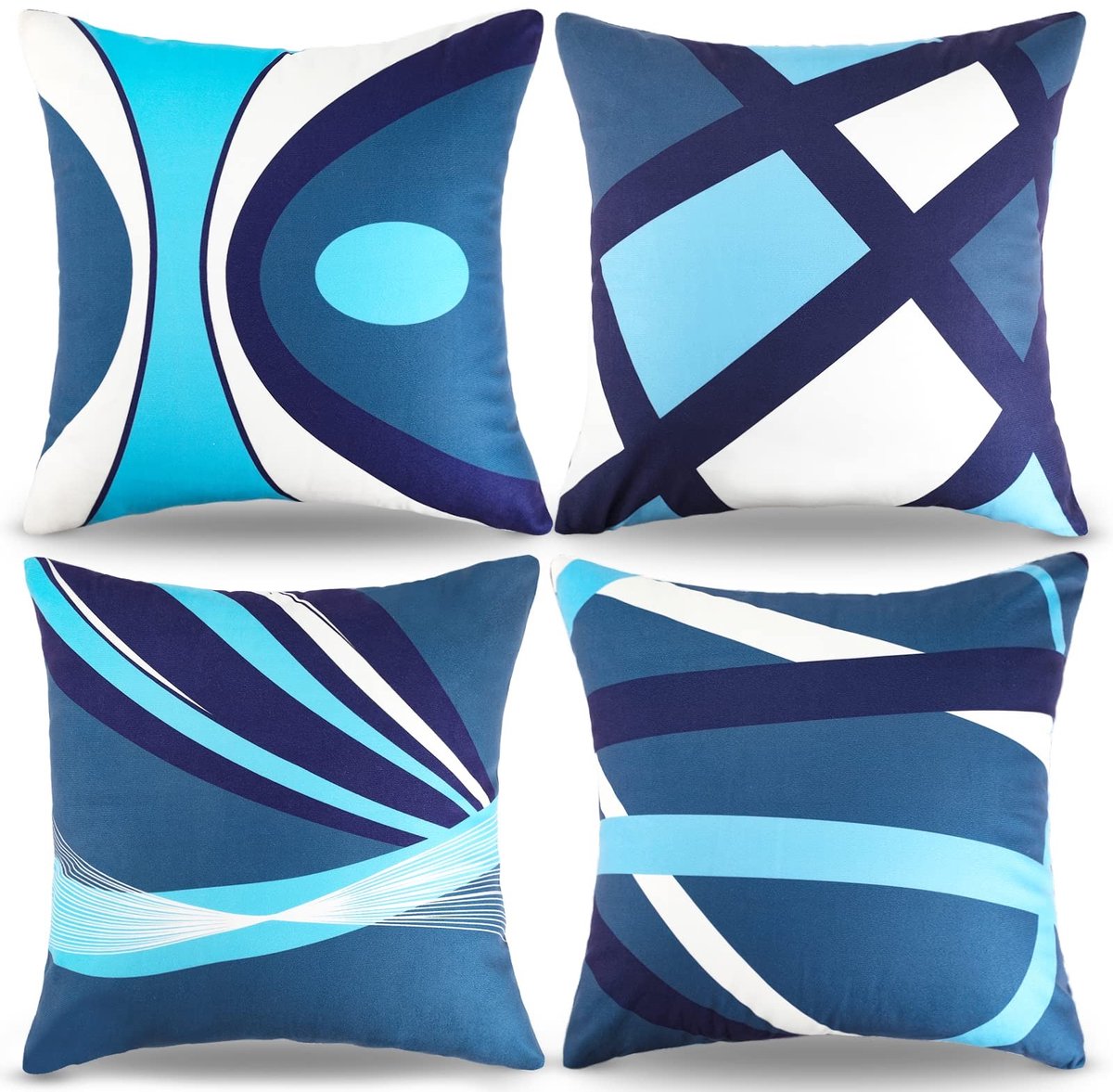Omgoods - Set van 4 Moderne Geometrische Kussenhoezen, 40 x 40 cm