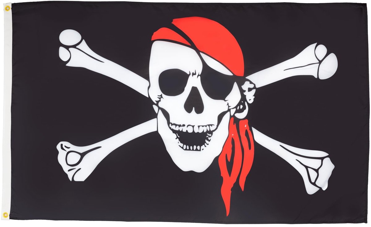 Omgoods - Grote Piratenvlag 5x8 Ft met Metalen Oogjes