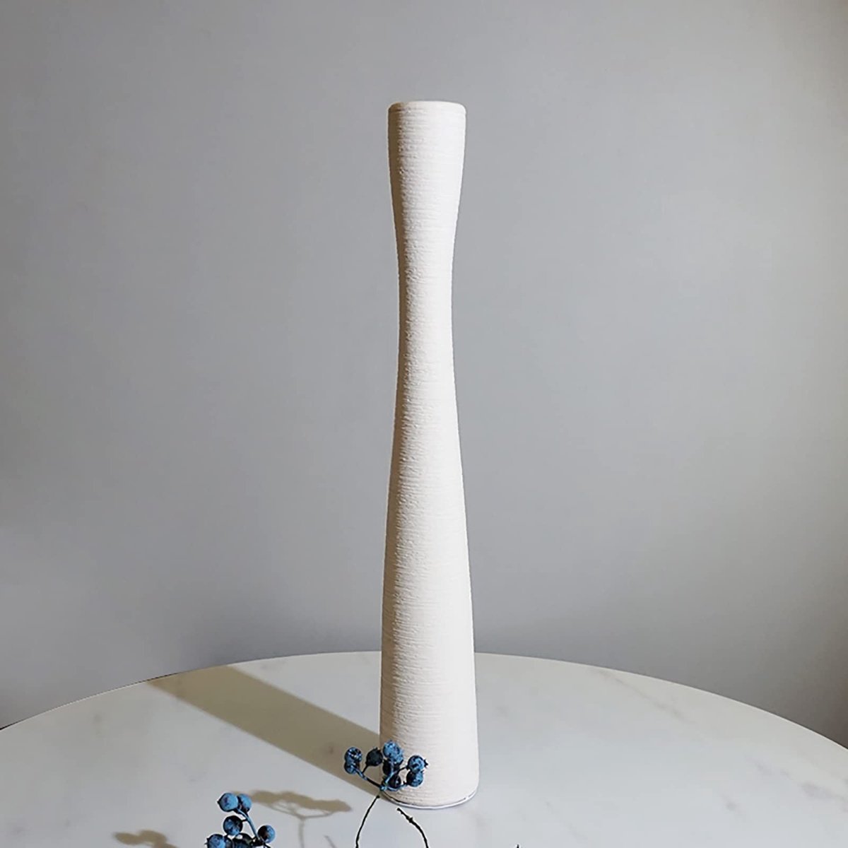 Omgoods - Grote Keramische Vaas Matte Wit, 50 cm Hoog, Modern Design