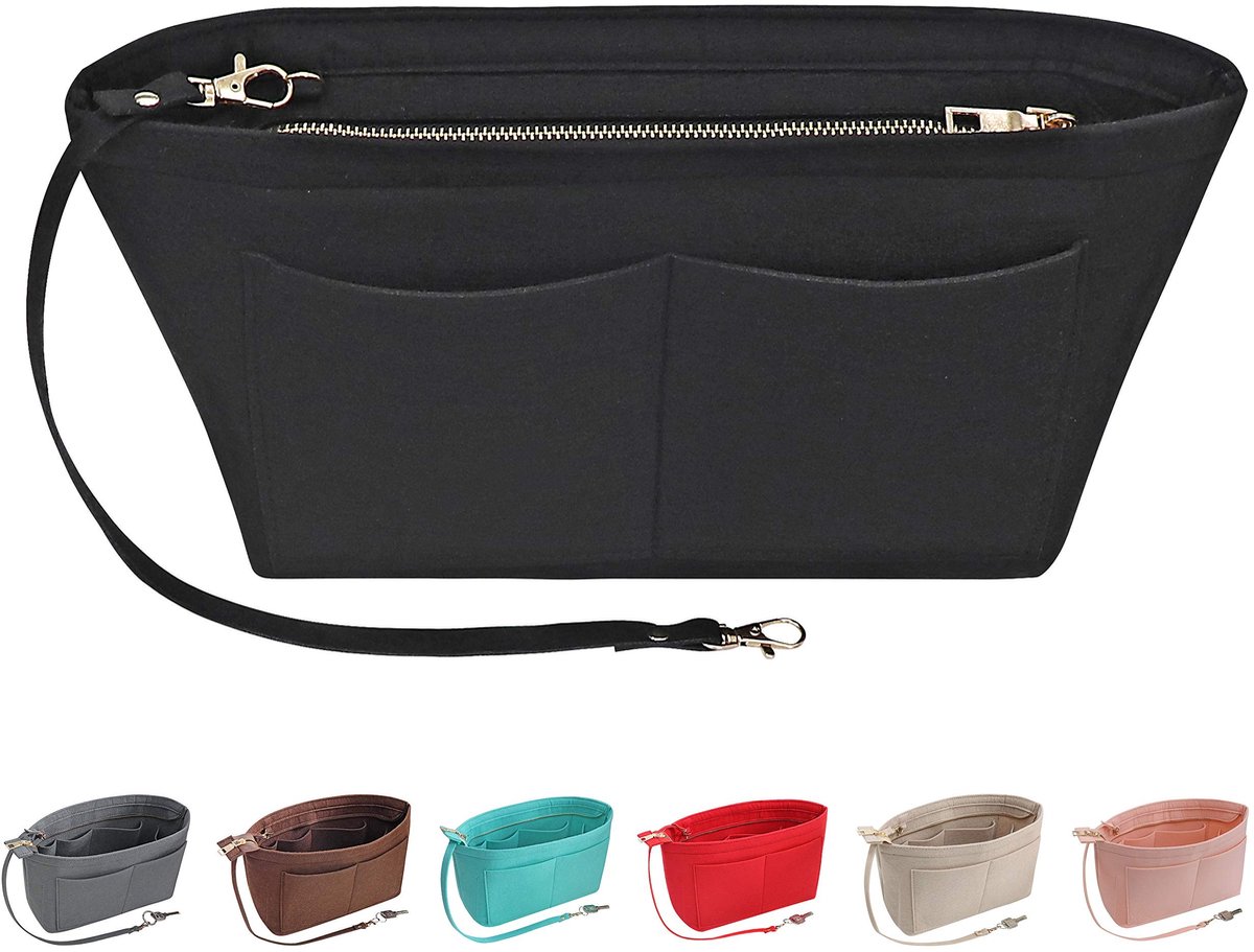Omgoods- Handtas Organizer - Vilten Insert - 11 Vakken - Grote Capaciteit - Antidiefstal Rits - Flexibele Sleutelhanger - Ultralicht Materiaal - Tasorganizer