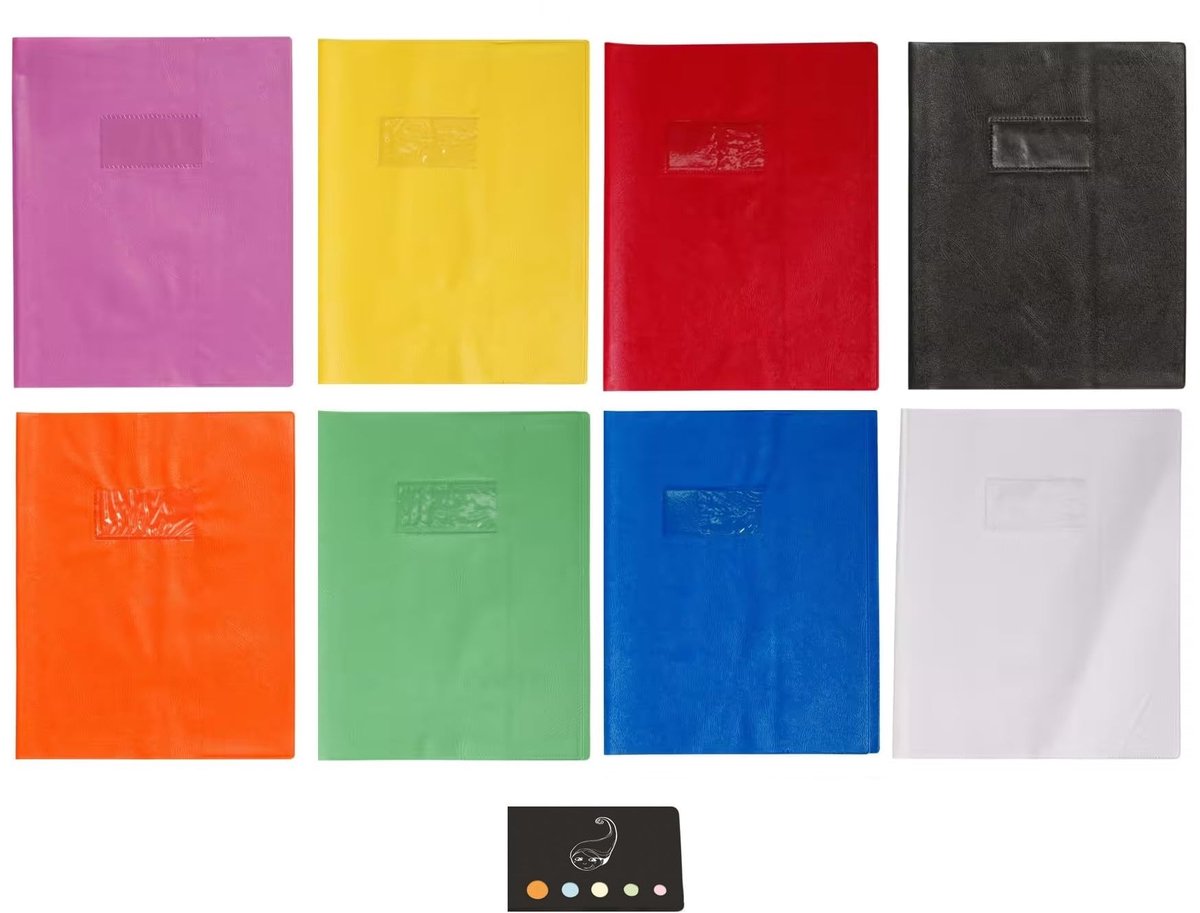 Omgoods - Set van 8 Kleurrijke A4+ Mappen met Bookmark en Ruler