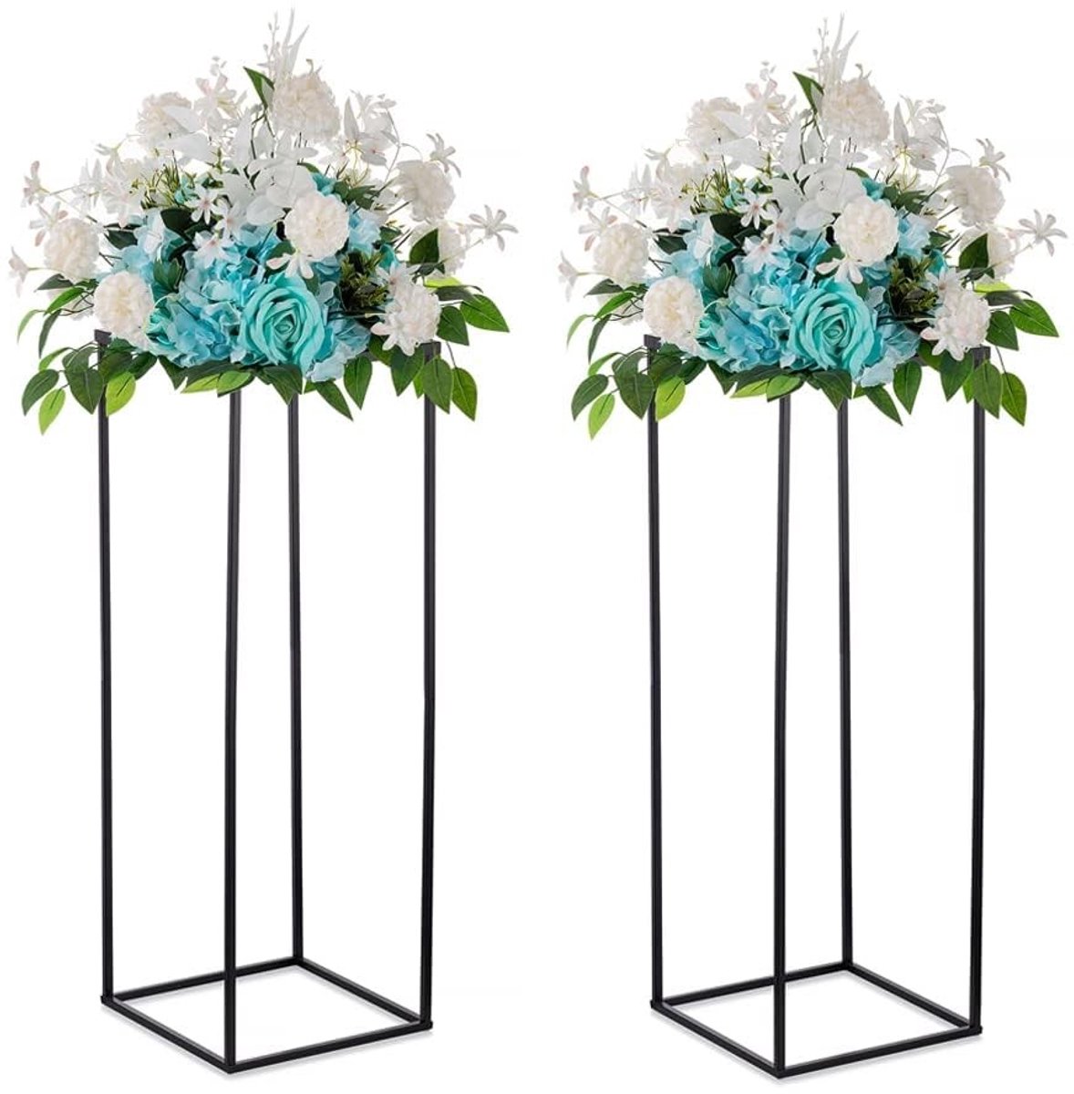 Omgoods - 2 Stuks Zwarte Bloemhouders voor Tafeldecoratie 80cm