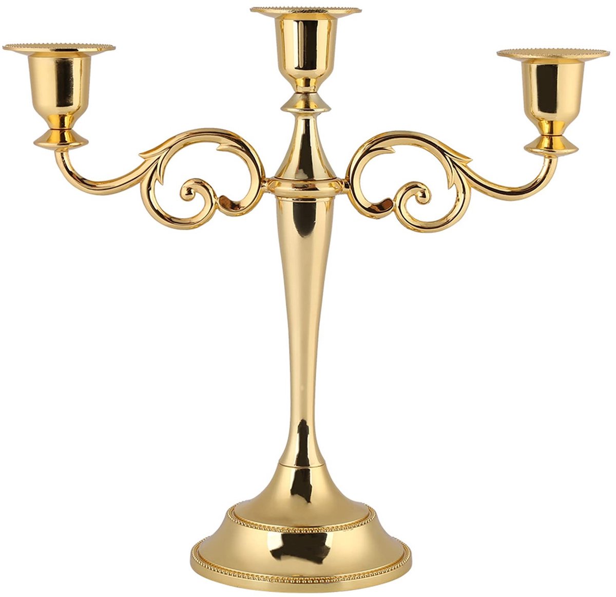 Omgoods- Kandelaar 3-arm - Metalen Kandelaar - Vintage Kandelaar - Bruiloft Kandelaar - Woondecoratie - Hoogte 25cm - Kaarsenhouder