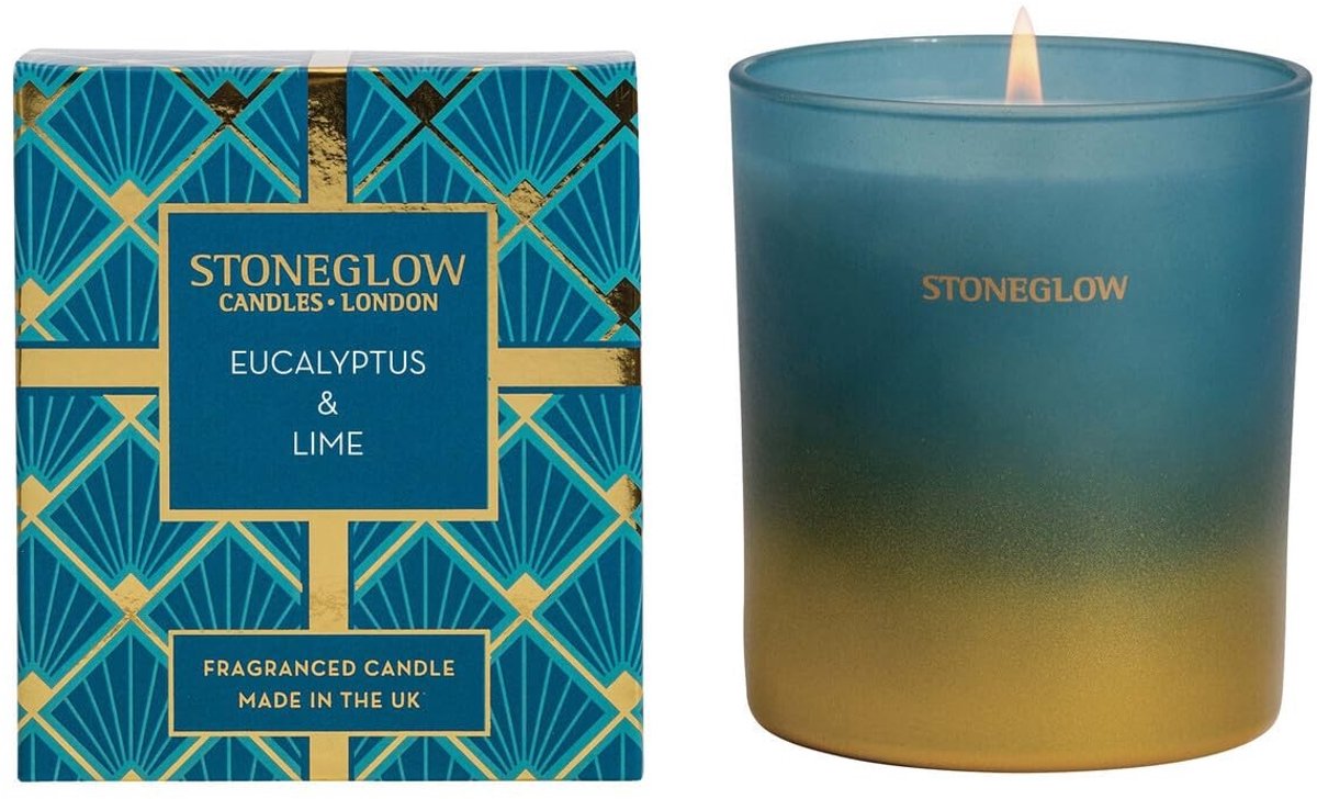 Omgoods - Geurige Kaars Eucalyptus & Limoen in Glazen Houder