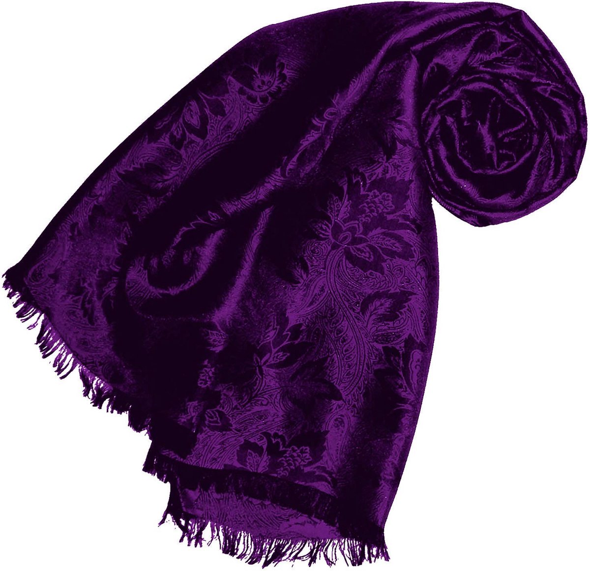 Omgoods - Luxe Sjaal met Damask Floral Patroon van Viscose en Zijde
