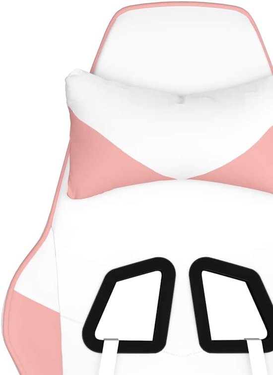 Gaming Stoel - Comfortabele Stoel - Ontspannen Spelen - Met Massagefunctie - Verstelbare Hoogte - Wit Roze — afbeelding 5