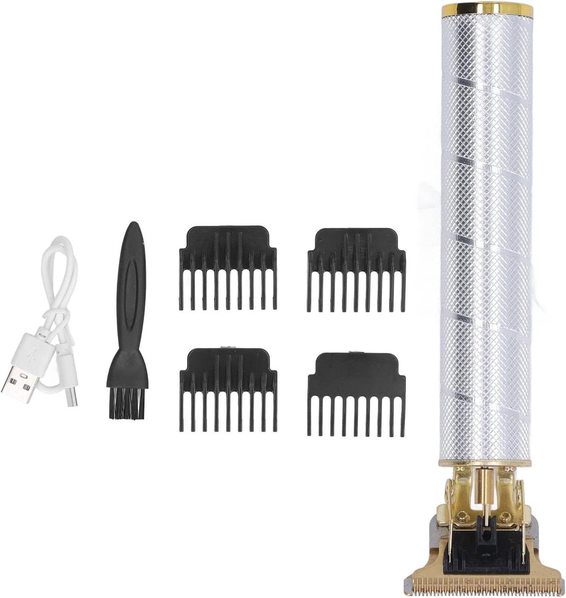 Haarknipper en Trimmer Set - Professionele Kapper Set - Thuis Kapsels Maken - Draadloos en USB Oplaadbaar - 4 Opzetkammen