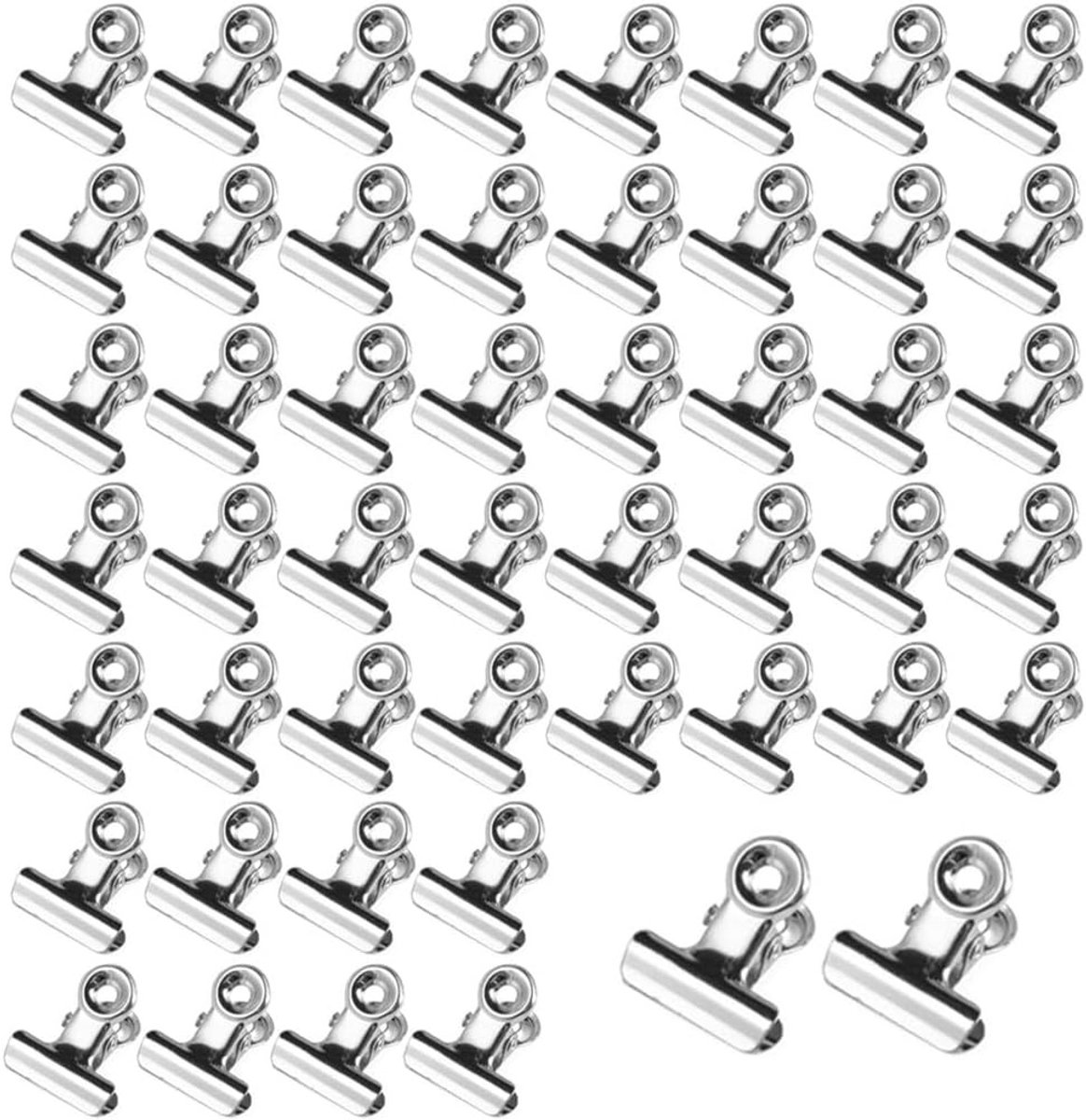 Mini Metalen Bulldog Paperclips, 50 Stuks, Multifunctionele Clips voor Foto's, Kantoor en Keuken, 22mm, Silver