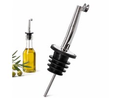 Knaak Schenktuit - RVS Schenkdop Met Klep - Universele Flessenschenker - Olie Schenktuit - Drank Schenktuit - Lekvrije Schenker - Zwart