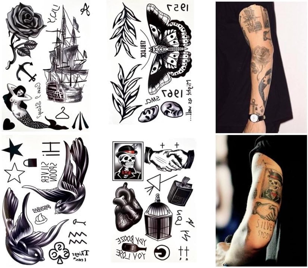 Tijdelijke doodshoofd, tattoo, motten, tattoo, schip, tattoo, anker, old school tattoo, CP4, VV2